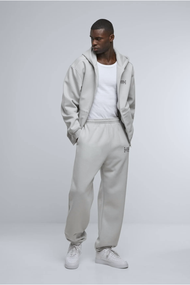 Oversized Boxy Zip Hoodie lightgrey