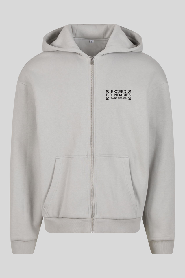 Oversized Boxy Zip Hoodie lightgrey
