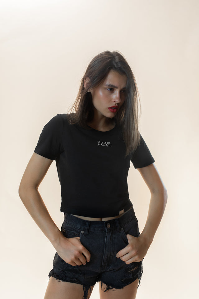 Dilara Cropped Shirt black